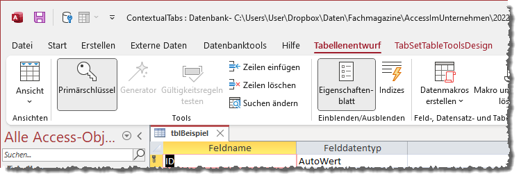 Zusätzliches tab-Element im tabSet-Element namens TabSetTableToolsDesign