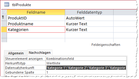 Hinzufügen der Einträge