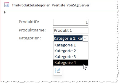 Bei der migrierten und neu verknüpften Tabelle werden die Kontrollkästchen für die Kategorien nicht mehr angezeigt.