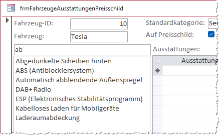 Beispiel für eine Suche über das Textfeld