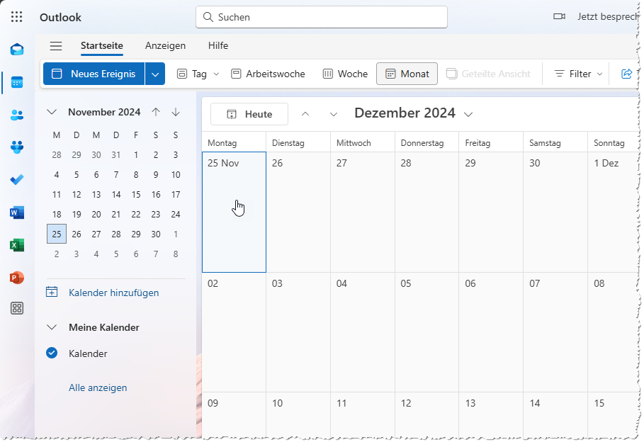 Der Kalender unter Outlook.com