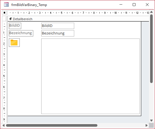 Entwurf des Formulars zur Anzeige von Dateien aus dem varbinary(max)-Feld