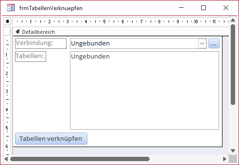 Entwurf des Formulars frmTabellenVerknuepfen