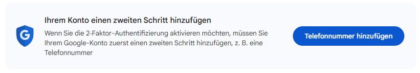 Telefonnummer für die 2-Faktor-Authentifizierung hinzufügen