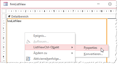 Anzeigen der Eigenschaften im eigenen Dialog