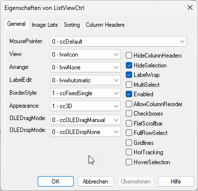 Eigener Eigenschaftendialog