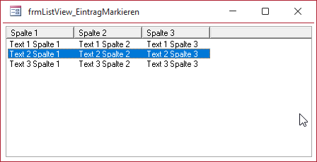 Vollständige Zeile markieren
