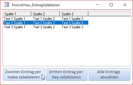 Markieren von Einträgen im ListView-Steuerelement