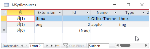 Die Tabelle MSysResources mit einer Icon-Datei