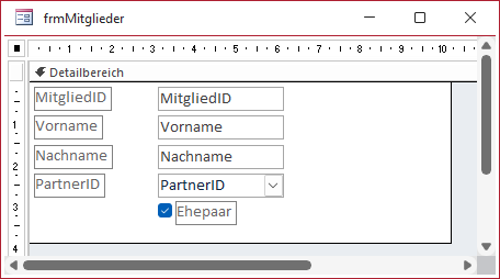 Formular zur Mitgliederverwaltung