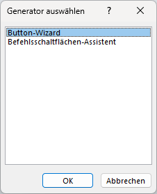 Unser Wizard im Auswahl-Dialog