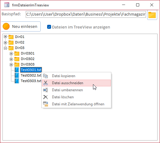 Kontextmen&uuml; f&uuml;r Dateien