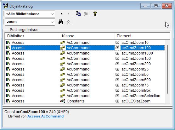 Zoom-Konstanten f&uuml;r den RunCommand-Befehl