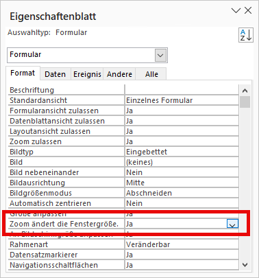 Anpassen der Fenstergr&ouml;&szlig;e beim Zoomen aktivieren