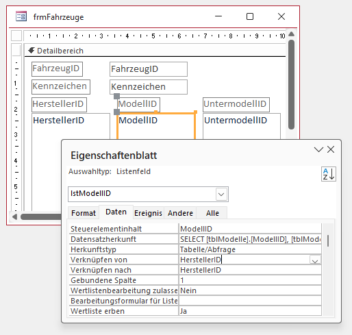 Verkn&uuml;pfungen f&uuml;r lstModellID